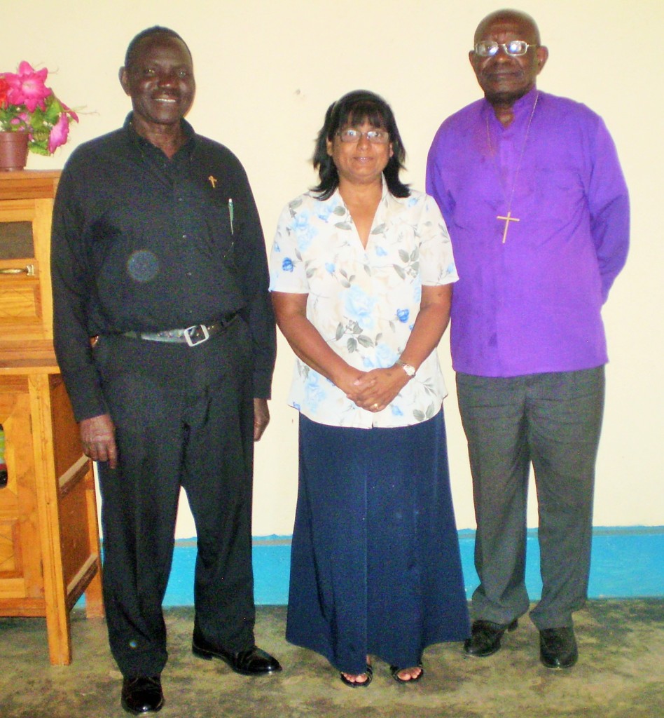 Dr. Djawotho Kisa and Pat Govender with Bishop Marini Bodho