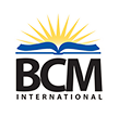 Logo: BCM International with an open Bible and sunlight rays at top